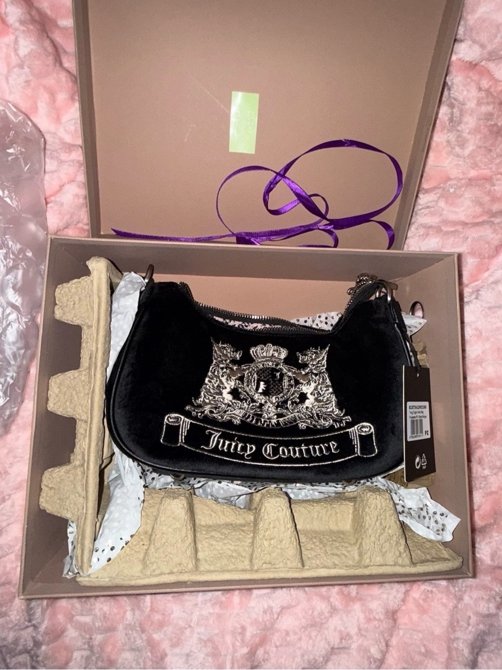 Juicy Couture twig dog shoulder bag (black and silver) NWT! (READ DETAILS BELOW)
